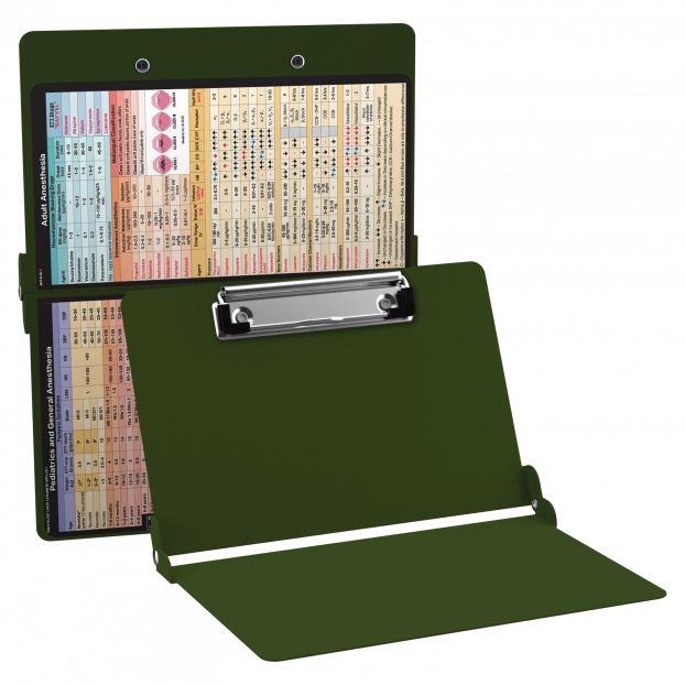 WhiteCoat Clipboard® - Army Green Anesthesia Edition